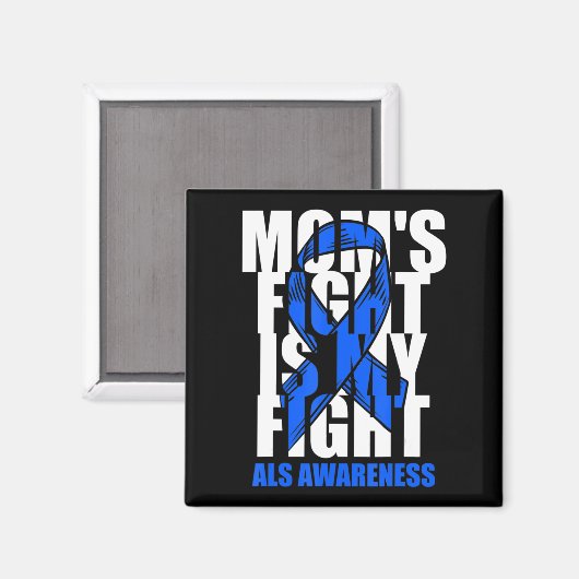 ALS認識度月青いリボンのママの戦いは覇権 マグネット (正面/裏面)