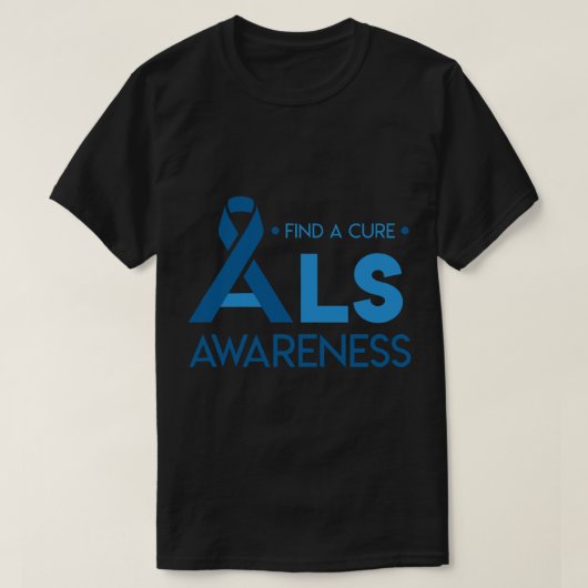 ALS認識度(5月ブルーリボン) Tシャツ (デザイン正面)