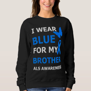 Als認識度I衣服ブルーfor My Brotherリボン スウェットシャツ