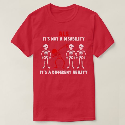 ALS認識度Its Not A障害Its 違う A Tシャツ (デザイン正面)