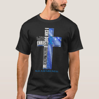 Als Awareness Christian Cross Ribbon Tシャツ