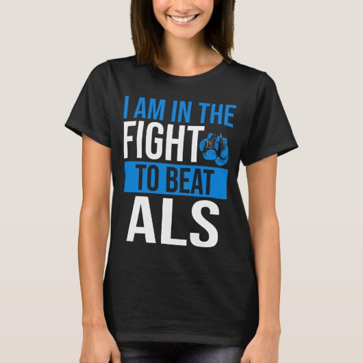 ALS Awareness Ribbon Beat the Disease ALS Warrior Tシャツ (正面)