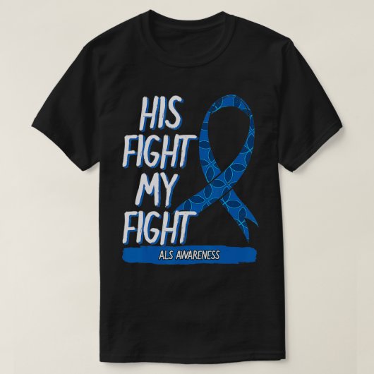ALS Awareness Ribbon MND Lou Gehrig's Disease Blue Tシャツ (デザイン正面)