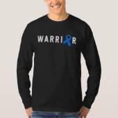 ALS Warrior Men Dad Father Lou Gehrigs Blue Ribbon Tシャツ (正面)