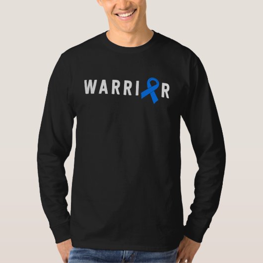 ALS Warrior Men Dad Father Lou Gehrigs Blue Ribbon Tシャツ (正面)