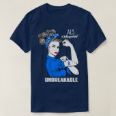 ALS Warrior Unbreakable ALS Awareness Gift Tシャツ (デザイン正面)