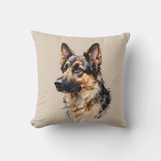 Alsation German Shepard Dog Art Cushion クッション (正面)