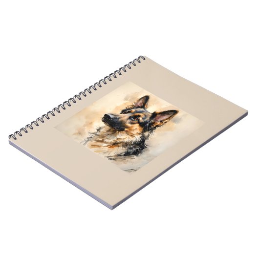 Alsation German Shepard Dog Art Design  ノートブック (左側)