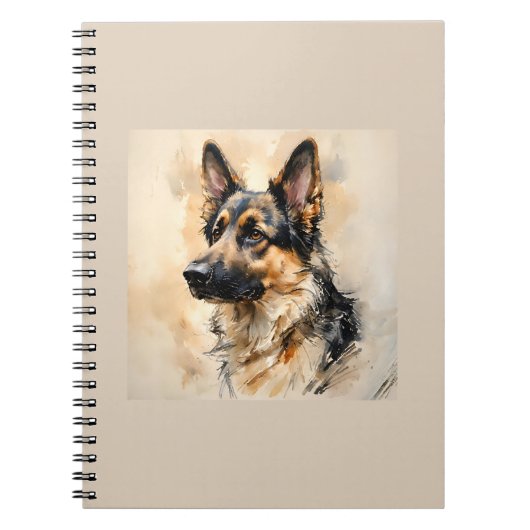 Alsation German Shepard Dog Art Design  ノートブック (正面)