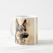 Alsation German Shepard Dog Art Design Mug コーヒーマグカップ (正面左)