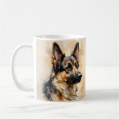 Alsation German Shepard Dog Art Design Mug コーヒーマグカップ (左)