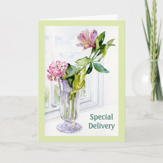 Alstroemeria花5 x 7折り畳みカード カード (正面)