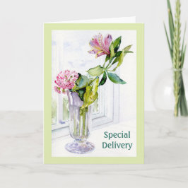 Alstroemeria花5 x 7折り畳みカード カード