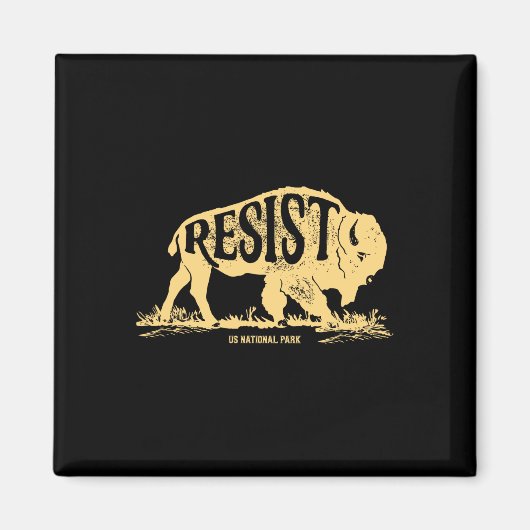 Alt米国国立公園レジストサービスTシャツバイソン マグネット (正面)