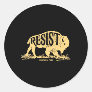 Alt米国国立公園レジストサービスTシャツバイソン ラウンドシール