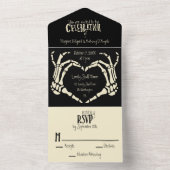 Alt:ハート型スケルトンハンド結婚ハート オールインワン招待状 (内側)