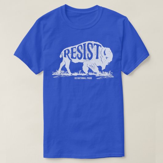 ALT US国立公園サービスレジストトバイソンヴィンタグ Tシャツ (デザイン正面)