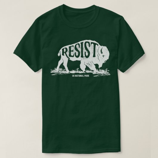 ALT US国立公園サービスレジストトバイソンヴィンタグ Tシャツ (デザイン正面)