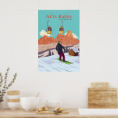 Alta Badia Snowboarding Travel Poster ポスター (キッチン)