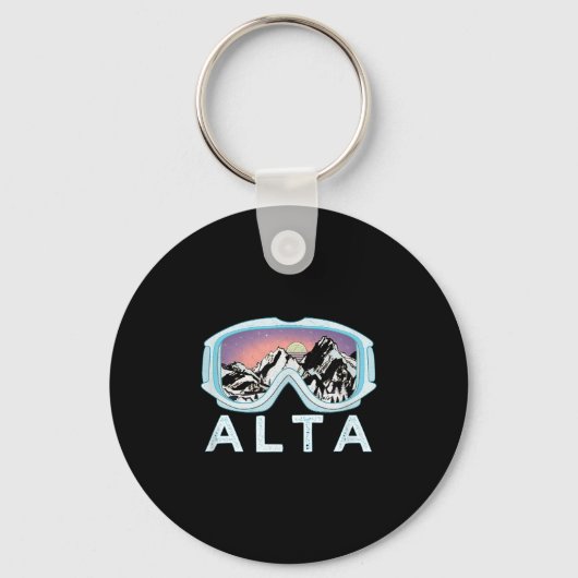 Alta Ski Design アルタ、ユタ州 スキー スノー ギフト キーホルダー (正面)