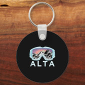 Alta Ski Design アルタ、ユタ州 スキー スノー ギフト キーホルダー (正面)