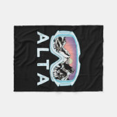 Alta Ski Design _ Alta, Ut Skiing Snow Gift  フリースブランケット (正面(横))