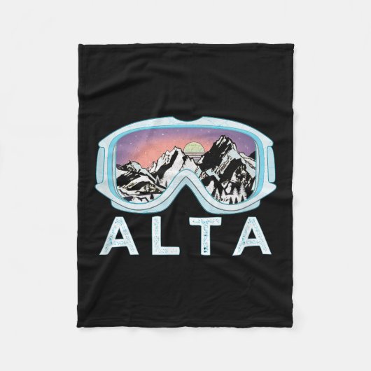 Alta Ski Design _ Alta, Ut Skiing Snow Gift  フリースブランケット (正面)