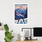 Alta Utah Ski Lift Mountain View Poster - Dramatic ポスター (ホームオフィス)