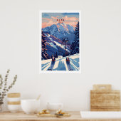 Alta Utah Ski Lift Mountain View Poster - Dramatic ポスター (キッチン)