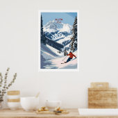 Alta Utah Ski Poster - Powder Snow Mountain Wall ポスター (キッチン)