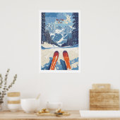 Alta Utah Ski View from Slopes Print - Panoramic ポスター (キッチン)