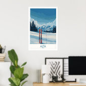 Alta Utah Winter Mountain Landscape Poster - Utah ポスター (ホームオフィス)
