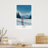 Alta Utah Winter Mountain Landscape Poster - Utah ポスター (キッチン)