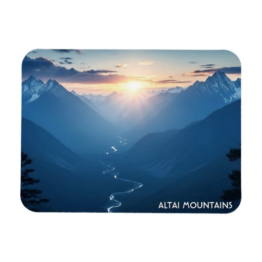 Altai Mountains Mongolia travel マグネット (横)