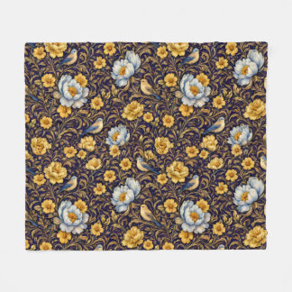 Altami Vintage Floral Birds Blanket – Elegant Luxu フリースブランケット