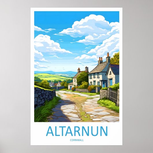 Altarnun Vintage Travel Poster Ski National Park ポスター (正面)