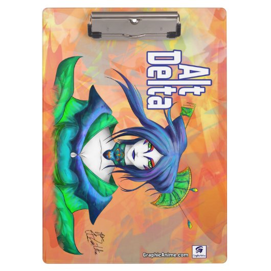 AltDeltaアートシリーズ：ブルーゲイシャクリップボード クリップボード (正面)