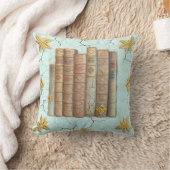 Alte Bücher - goldene Blätter - mint |  クッション (ブランケット)