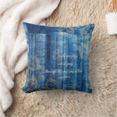 Alte Bücher - goldene Ornamente - blau  |  クッション (ブランケット)