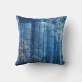 Alte Bücher - goldene Ornamente - blau  |  クッション (裏面)