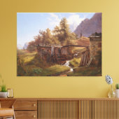 Alte Mühle im Thale bei Berchtesgaden キャンバスプリント (インサイチュ (リビング))