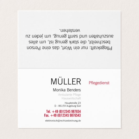 Altenpflege Ambulante Pflege Visitenkarten 名刺 (外部フラット)