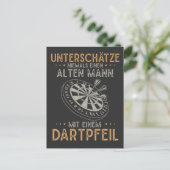Alter Mann Dartpfeil Unterschastzenユーモアダーツメーン ポストカード (スタンド正面)