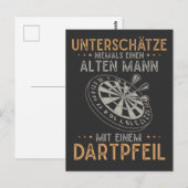 Alter Mann Dartpfeil Unterschastzenユーモアダーツメーン ポストカード (正面/裏面)