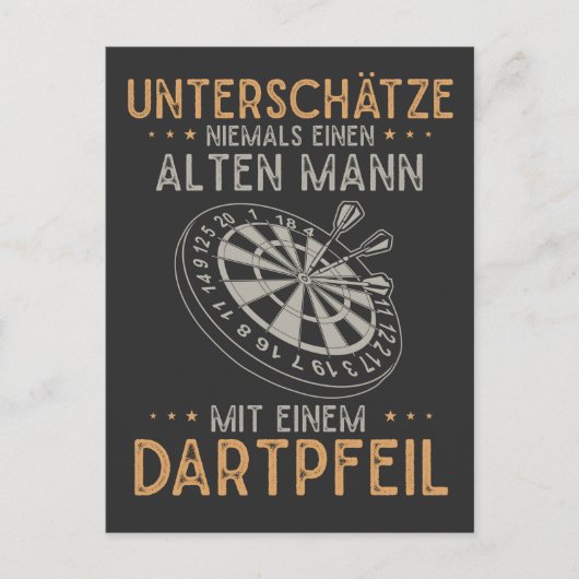 Alter Mann Dartpfeil Unterschastzenユーモアダーツメーン ポストカード (正面)