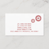 Alteration, Clothing, Tailor, Seamstress 名刺 (裏面)