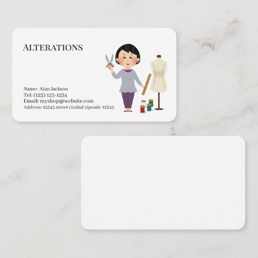 alterations  services editable   business card 名刺 (正面/裏面)
