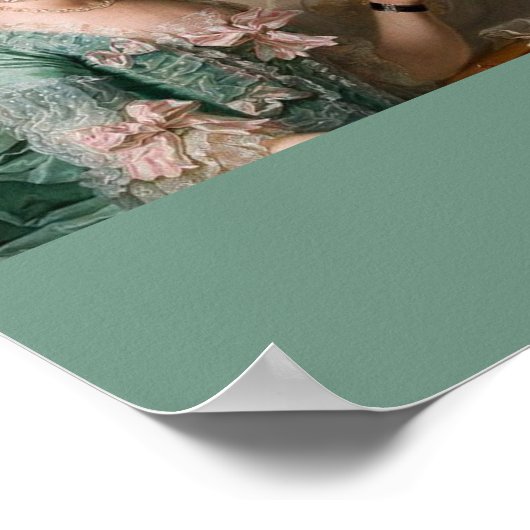 Altered Artヴィンテージポートレートティール(緑がかった色)カラーブロック ポスター (角)