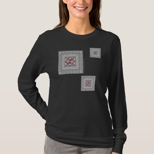 Alternating Geometric Women's Darkシャツ Tシャツ (正面)