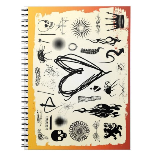 Alternative Heart Sketch Spiral Notebook  ノートブック (正面)